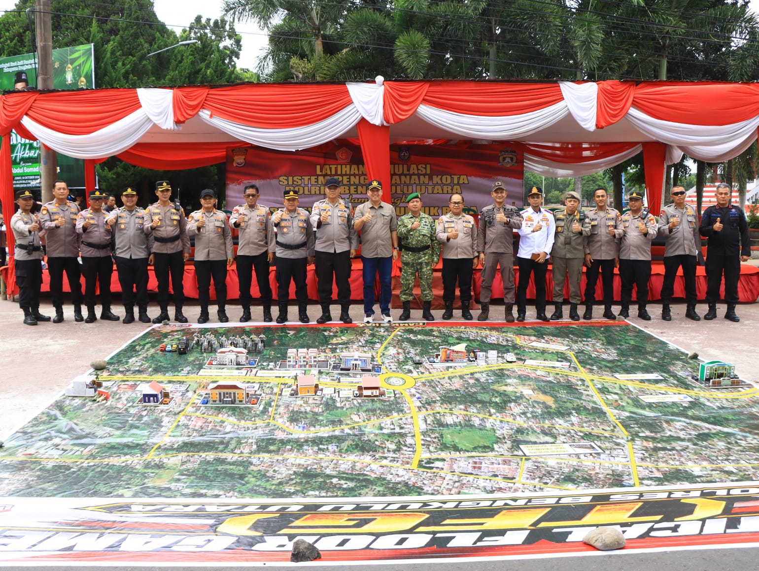 Antisipasi Kontinjensi dan Pengamanan Wilayah, Polres Bengkulu Utara Gelar Simulasi Sispamkota